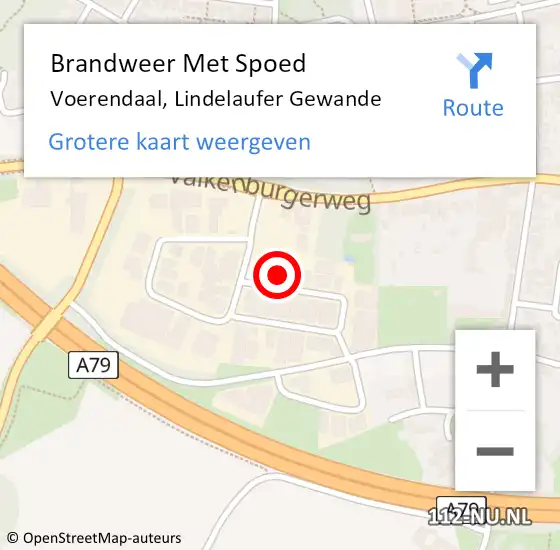 Locatie op kaart van de 112 melding: Brandweer Met Spoed Naar Voerendaal, Lindelaufer Gewande op 14 maart 2018 09:04