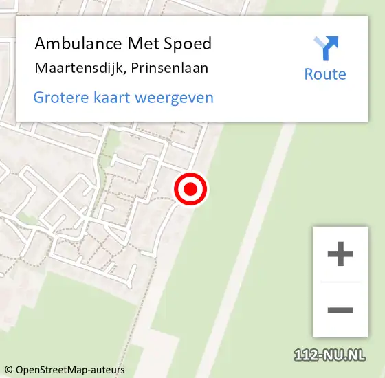 Locatie op kaart van de 112 melding: Ambulance Met Spoed Naar Maartensdijk, Prinsenlaan op 14 maart 2018 09:32