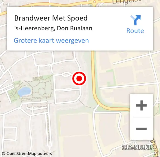 Locatie op kaart van de 112 melding: Brandweer Met Spoed Naar 's-Heerenberg, Don Rualaan op 14 maart 2018 09:41
