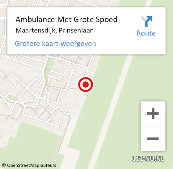 Locatie op kaart van de 112 melding: Ambulance Met Grote Spoed Naar Maartensdijk, Prinsenlaan op 14 maart 2018 09:49