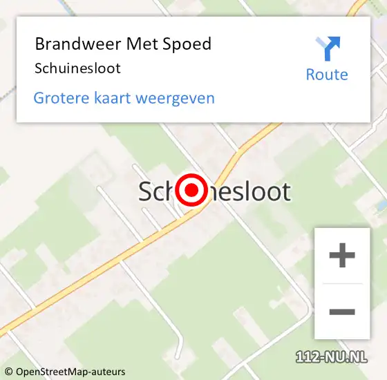 Locatie op kaart van de 112 melding: Brandweer Met Spoed Naar Schuinesloot op 14 maart 2018 10:12