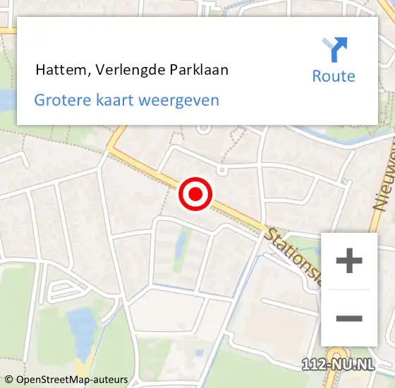 Locatie op kaart van de 112 melding:  Hattem, Verlengde Parklaan op 14 maart 2018 10:23