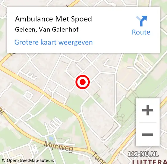 Locatie op kaart van de 112 melding: Ambulance Met Spoed Naar Geleen, Van Galenhof op 23 september 2013 01:29