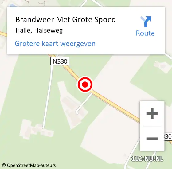 Locatie op kaart van de 112 melding: Brandweer Met Grote Spoed Naar Halle, Halseweg op 14 maart 2018 10:51