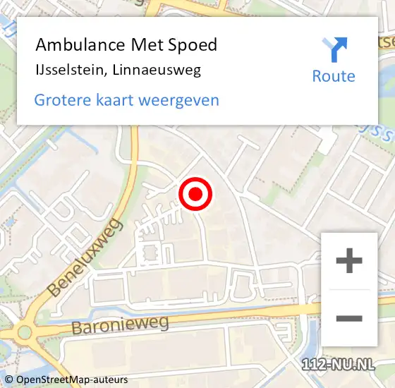 Locatie op kaart van de 112 melding: Ambulance Met Spoed Naar IJsselstein, Linnaeusweg op 14 maart 2018 11:29