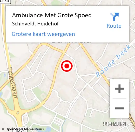 Locatie op kaart van de 112 melding: Ambulance Met Grote Spoed Naar Schinveld, Heidehof op 19 februari 2014 08:27