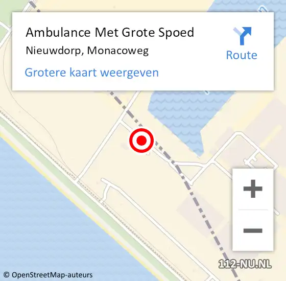 Locatie op kaart van de 112 melding: Ambulance Met Grote Spoed Naar Nieuwdorp, Monacoweg op 14 maart 2018 12:09