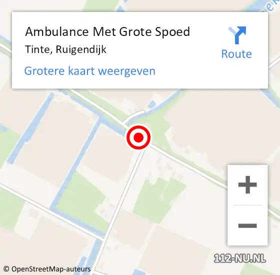 Locatie op kaart van de 112 melding: Ambulance Met Grote Spoed Naar Tinte, Ruigendijk op 14 maart 2018 13:05