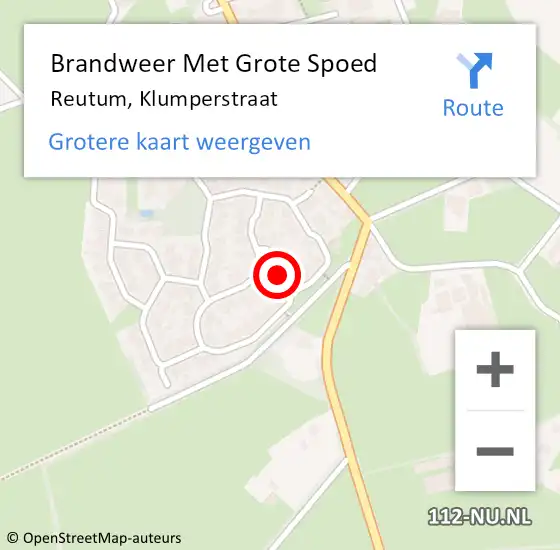 Locatie op kaart van de 112 melding: Brandweer Met Grote Spoed Naar Reutum, Klumperstraat op 14 maart 2018 13:52