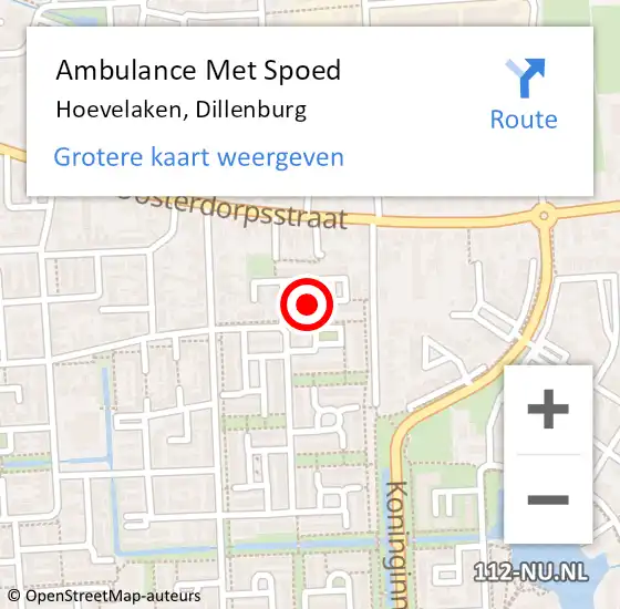 Locatie op kaart van de 112 melding: Ambulance Met Spoed Naar Hoevelaken, Dillenburg op 14 maart 2018 14:59