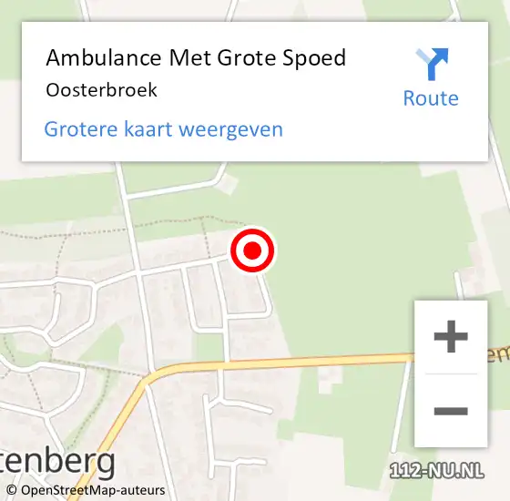 Locatie op kaart van de 112 melding: Ambulance Met Grote Spoed Naar Oosterbroek op 14 maart 2018 15:03