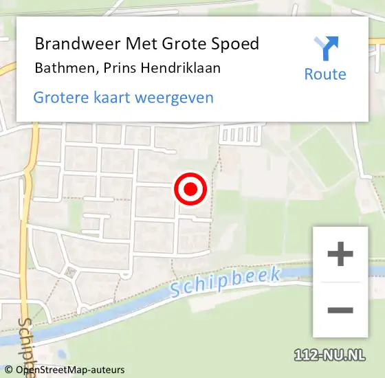 Locatie op kaart van de 112 melding: Brandweer Met Grote Spoed Naar Bathmen, Prins Hendriklaan op 14 maart 2018 15:35