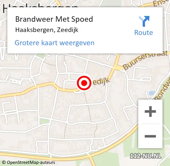 Locatie op kaart van de 112 melding: Brandweer Met Spoed Naar Haaksbergen, Zeedijk op 14 maart 2018 16:00