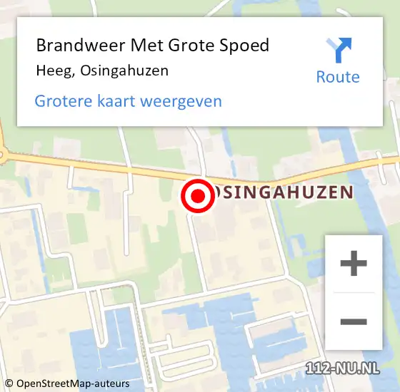 Locatie op kaart van de 112 melding: Brandweer Met Grote Spoed Naar Heeg, Osingahuzen op 14 maart 2018 16:31