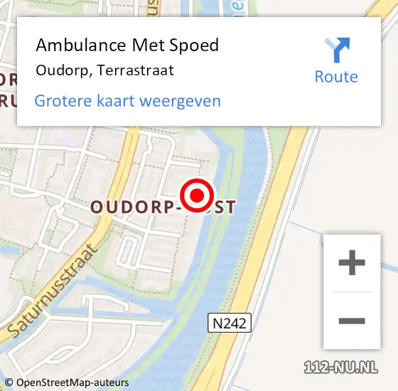 Locatie op kaart van de 112 melding: Ambulance Met Spoed Naar Oudorp, Terrastraat op 14 maart 2018 17:07