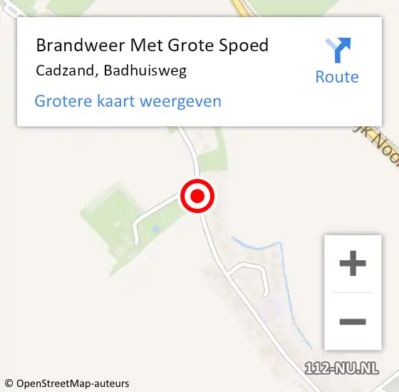 Locatie op kaart van de 112 melding: Brandweer Met Grote Spoed Naar Cadzand, Badhuisweg op 14 maart 2018 17:12