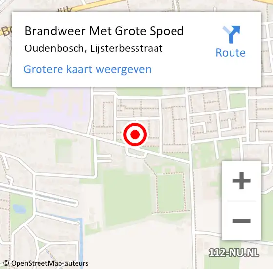 Locatie op kaart van de 112 melding: Brandweer Met Grote Spoed Naar Oudenbosch, Lijsterbesstraat op 14 maart 2018 17:49