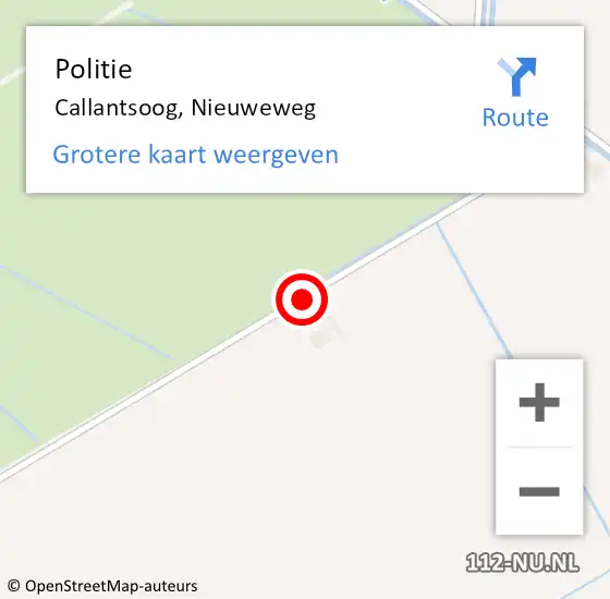 Locatie op kaart van de 112 melding: Politie Callantsoog, Nieuweweg op 14 maart 2018 17:49