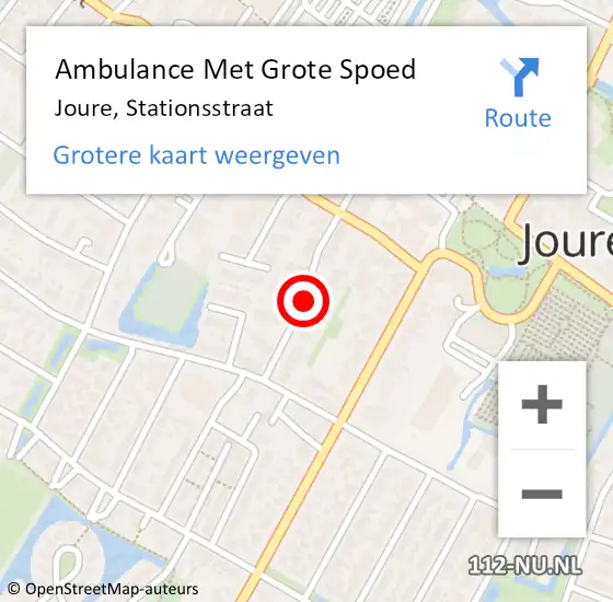 Locatie op kaart van de 112 melding: Ambulance Met Grote Spoed Naar Joure, Stationsstraat op 14 maart 2018 18:24