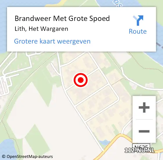 Locatie op kaart van de 112 melding: Brandweer Met Grote Spoed Naar Lith, Het Wargaren op 14 maart 2018 19:01