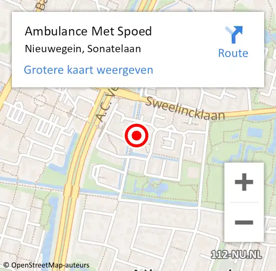 Locatie op kaart van de 112 melding: Ambulance Met Spoed Naar Nieuwegein, Sonatelaan op 14 maart 2018 21:45