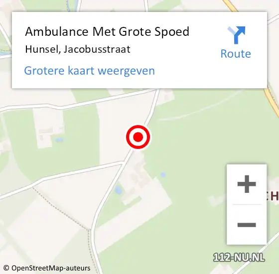Locatie op kaart van de 112 melding: Ambulance Met Grote Spoed Naar Hunsel, Jacobusstraat op 14 maart 2018 22:09