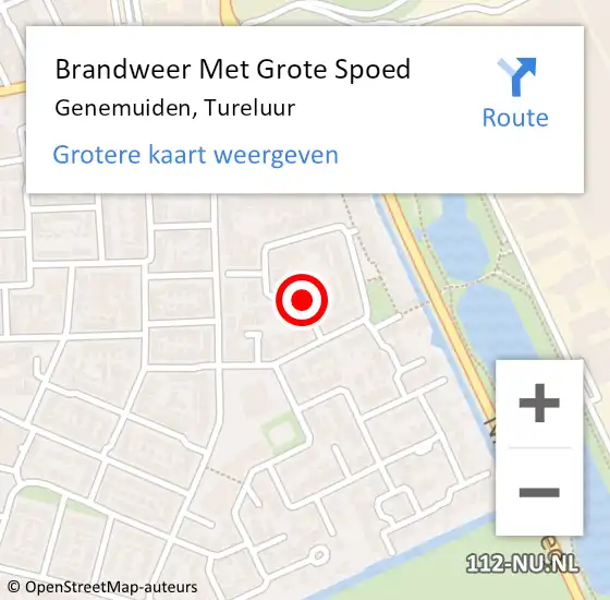 Locatie op kaart van de 112 melding: Brandweer Met Grote Spoed Naar Genemuiden, Tureluur op 14 maart 2018 22:20