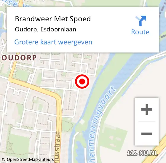 Locatie op kaart van de 112 melding: Brandweer Met Spoed Naar Oudorp, Esdoornlaan op 15 maart 2018 01:17