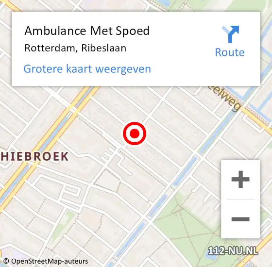 Locatie op kaart van de 112 melding: Ambulance Met Spoed Naar Rotterdam, Ribeslaan op 15 maart 2018 01:29