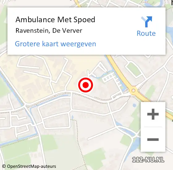 Locatie op kaart van de 112 melding: Ambulance Met Spoed Naar Ravenstein, De Verver op 15 maart 2018 12:25