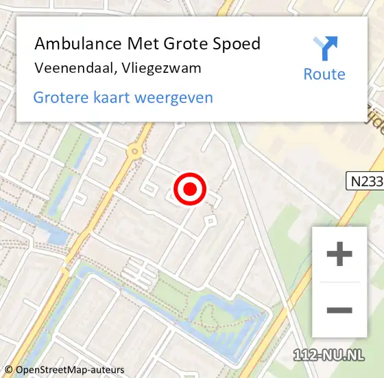 Locatie op kaart van de 112 melding: Ambulance Met Grote Spoed Naar Veenendaal, Vliegezwam op 15 maart 2018 13:24