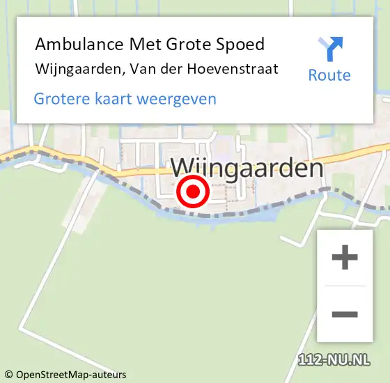 Locatie op kaart van de 112 melding: Ambulance Met Grote Spoed Naar Wijngaarden, Van der Hoevenstraat op 15 maart 2018 13:33