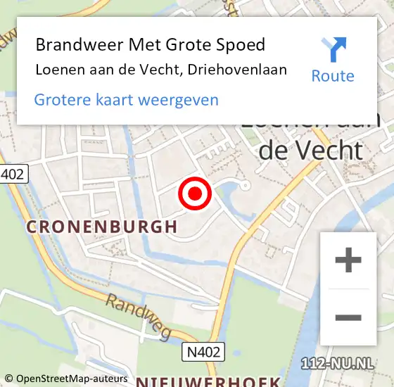 Locatie op kaart van de 112 melding: Brandweer Met Grote Spoed Naar Loenen aan de Vecht, Driehovenlaan op 15 maart 2018 13:33