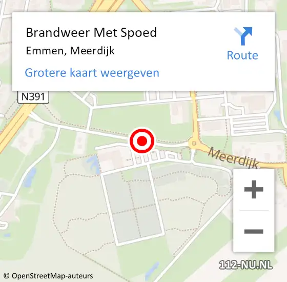 Locatie op kaart van de 112 melding: Brandweer Met Spoed Naar Emmen, Meerdijk op 15 maart 2018 15:56