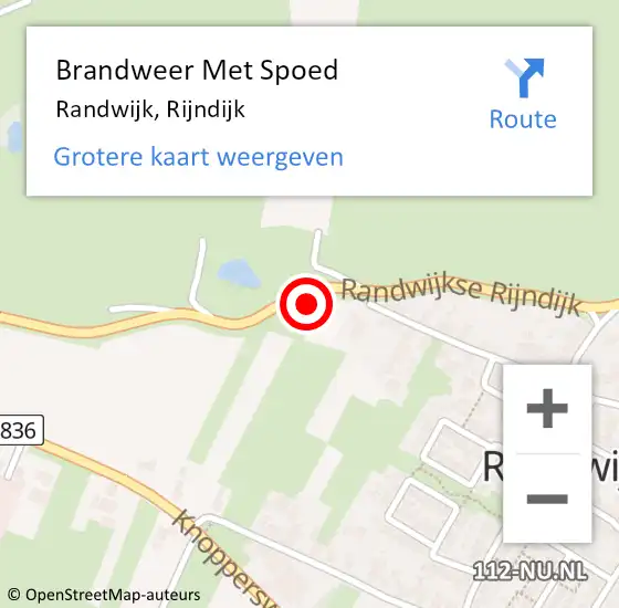 Locatie op kaart van de 112 melding: Brandweer Met Spoed Naar Randwijk, Rijndijk op 15 maart 2018 17:46