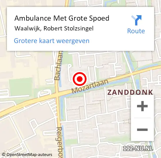 Locatie op kaart van de 112 melding: Ambulance Met Grote Spoed Naar Waalwijk, Robert Stolzsingel op 15 maart 2018 19:53