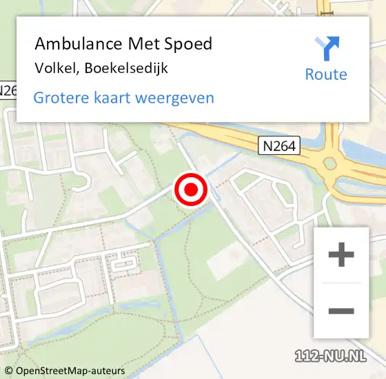 Locatie op kaart van de 112 melding: Ambulance Met Spoed Naar Volkel, Boekelsedijk op 15 maart 2018 20:35