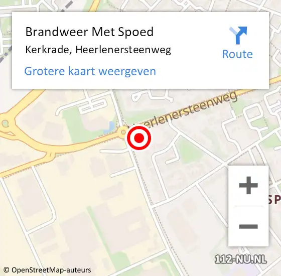 Locatie op kaart van de 112 melding: Brandweer Met Spoed Naar Kerkrade, Heerlenersteenweg op 15 maart 2018 20:45