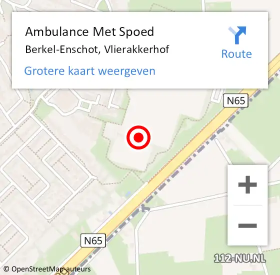 Locatie op kaart van de 112 melding: Ambulance Met Spoed Naar Berkel-Enschot, Vlierakkerhof op 15 maart 2018 21:25