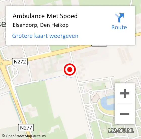 Locatie op kaart van de 112 melding: Ambulance Met Spoed Naar Elsendorp, Den Heikop op 15 maart 2018 22:59