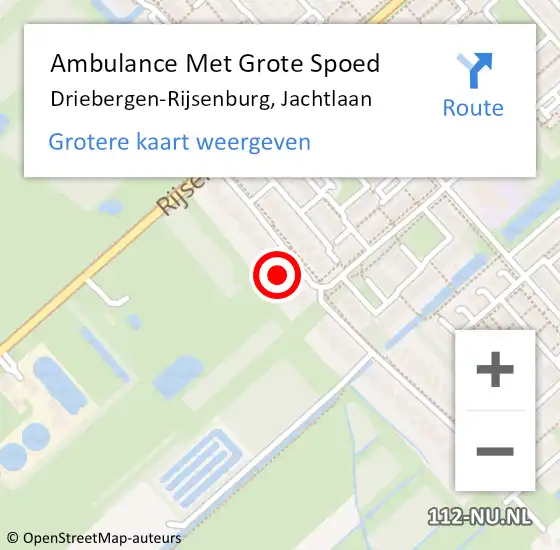 Locatie op kaart van de 112 melding: Ambulance Met Grote Spoed Naar Driebergen-Rijsenburg, Jachtlaan op 16 maart 2018 00:01