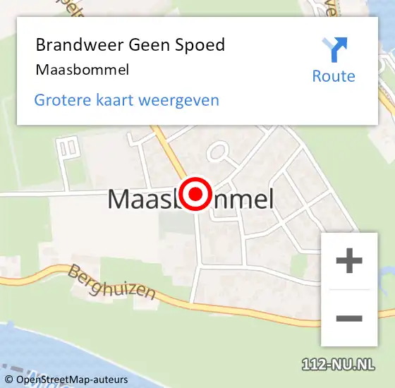 Locatie op kaart van de 112 melding: Brandweer Geen Spoed Naar Maasbommel op 16 maart 2018 00:58