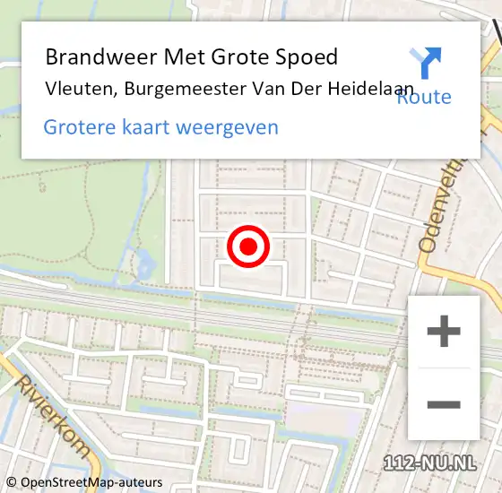 Locatie op kaart van de 112 melding: Brandweer Met Grote Spoed Naar Vleuten, Burgemeester Van Der Heidelaan op 16 maart 2018 01:27