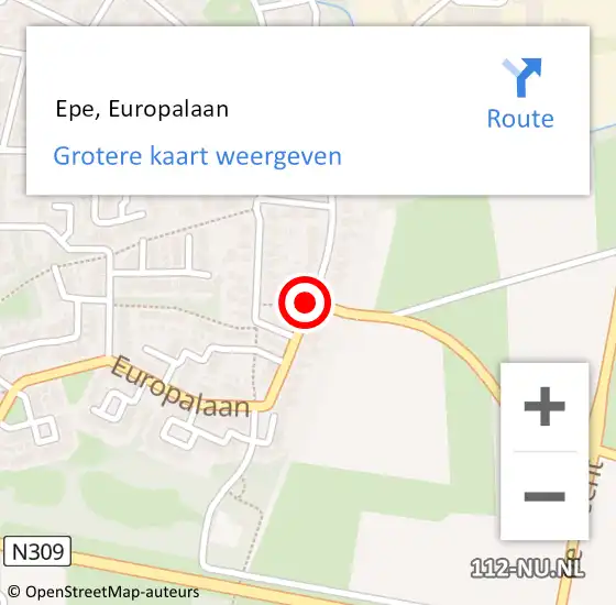 Locatie op kaart van de 112 melding:  Epe, Europalaan op 16 maart 2018 01:35