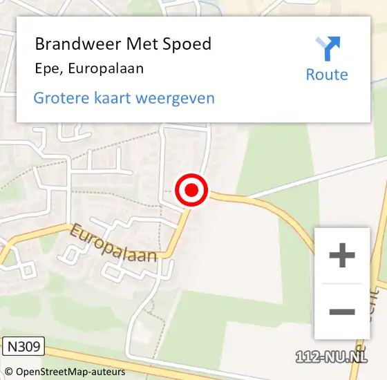 Locatie op kaart van de 112 melding: Brandweer Met Spoed Naar Epe, Europalaan op 16 maart 2018 02:43