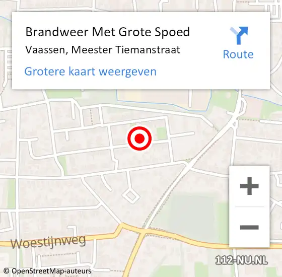 Locatie op kaart van de 112 melding: Brandweer Met Grote Spoed Naar Vaassen, Meester Tiemanstraat op 16 maart 2018 04:34