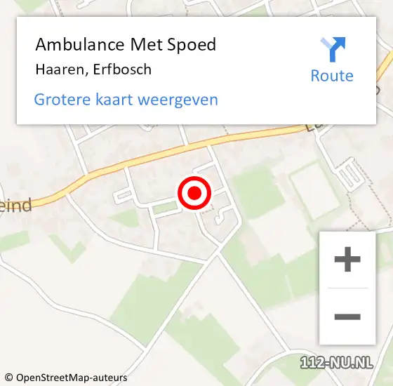 Locatie op kaart van de 112 melding: Ambulance Met Spoed Naar Haaren, Erfbosch op 16 maart 2018 07:00