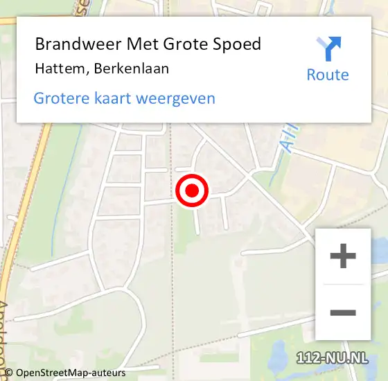 Locatie op kaart van de 112 melding: Brandweer Met Grote Spoed Naar Hattem, Berkenlaan op 16 maart 2018 09:48