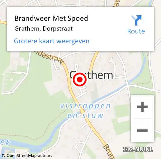 Locatie op kaart van de 112 melding: Brandweer Met Spoed Naar Grathem, Dorpstraat op 16 maart 2018 10:33