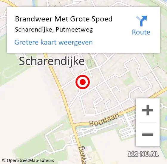 Locatie op kaart van de 112 melding: Brandweer Met Grote Spoed Naar Scharendijke, Putmeetweg op 16 maart 2018 12:27